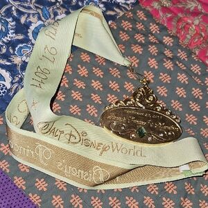 Disney Princess 1/2 Marathon  Medal with Green Gem